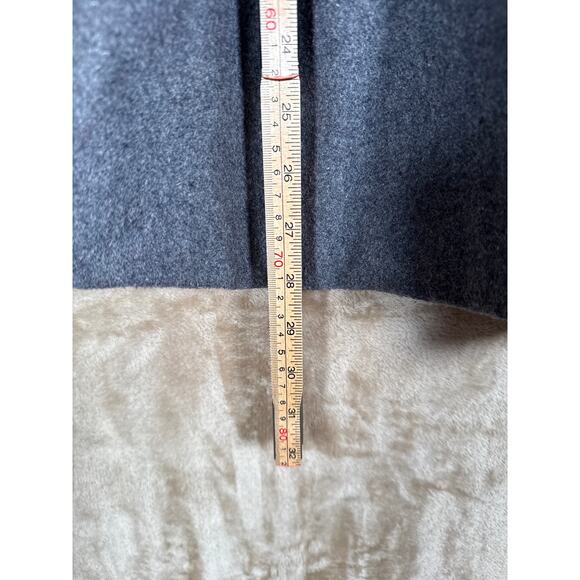 Vans Gray Hooded Wool Blend Peacoat | Women’s Medium Toggle Back Detail - Picture 11 of 12